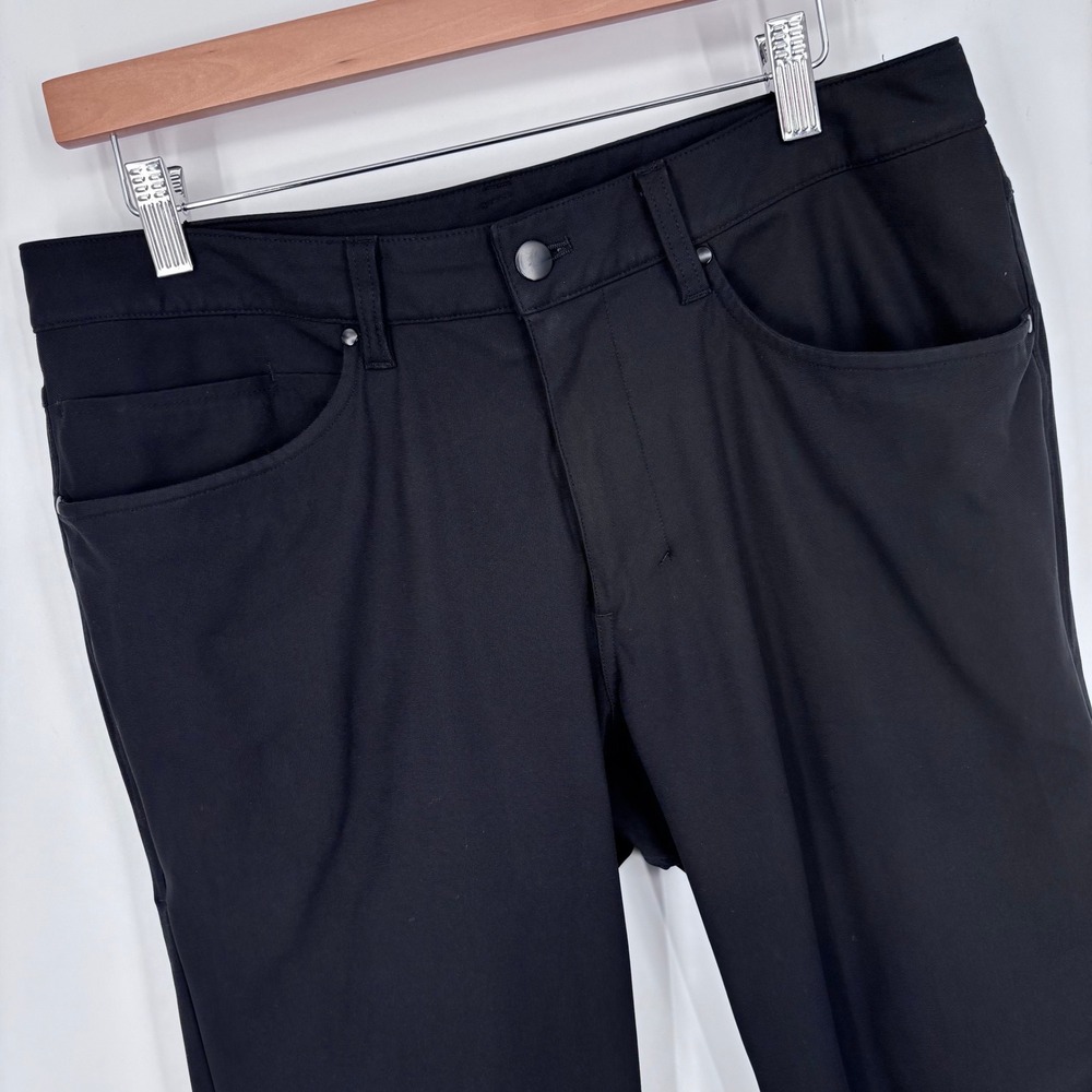 Lululemon ABC 5 Pocket Pants Mens 32x31 Black Classic Fit Warpstreme Performance